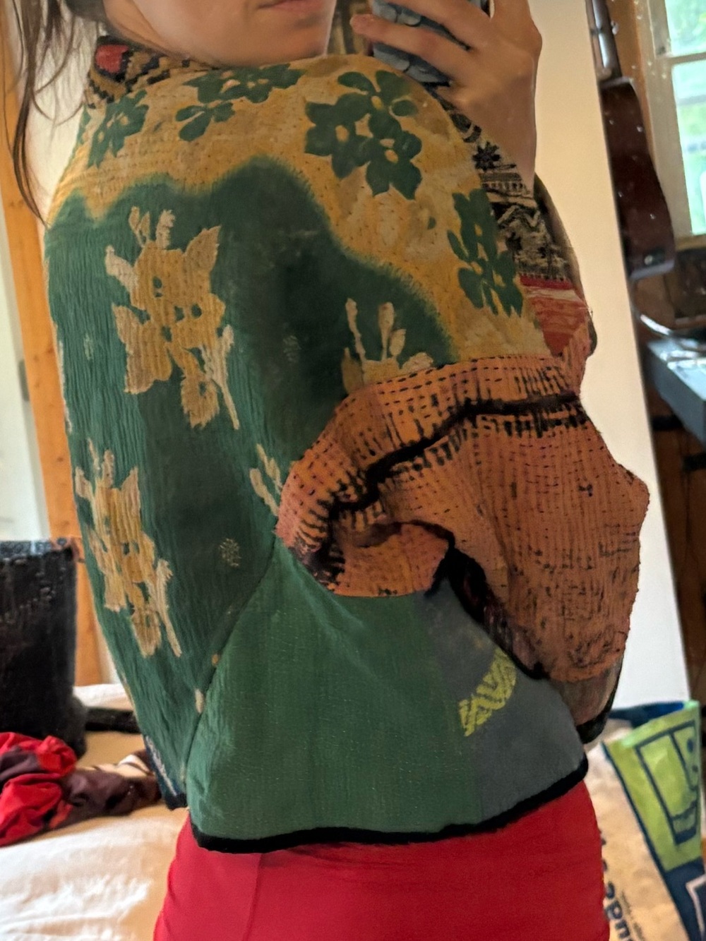 Multi-Color Patchwork Women's Jacket - Picture 4 of 7